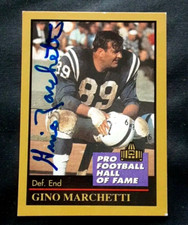 GINO MARCHETTI HOF COLTS AUTOGRAPHED SIGNED 1993 HALL OF FAME FOOTBALL CARD