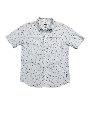 REI Co-op Men s Short Sleeve Button-Up Shirt   Cream Arrow Print   Size Small