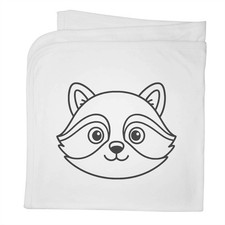 'Cute Raccoon Head' Cotton Baby Blanket / Shawl BY00044526