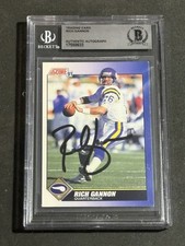 RICH GANNON 1991 SCORE SIGNED AUTOGRAPHED CARD VIKINGS BECKETT BAS AUTHENTIC
