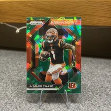 2023 Panini Prizm Jamarr Chase Emergent Green CRACKED ICE SP #H-7 Bengals