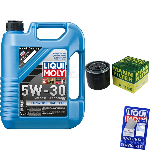 Inspektionspaket 5L Liqui Moly Longtime 5W-30 FüR Hyundai I30 1.4 1.6 2.0 Tucson-image
