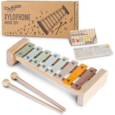 Wooden Xylophone for Kids and Toddlers, Kid-Friendly Design, 8 Notes Colours ...
