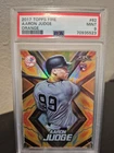 ↗️🔥🔥2017 Topps Fire - Aaron Judge #62 Orange /299 (RC) PSA 9 Mint Rookie