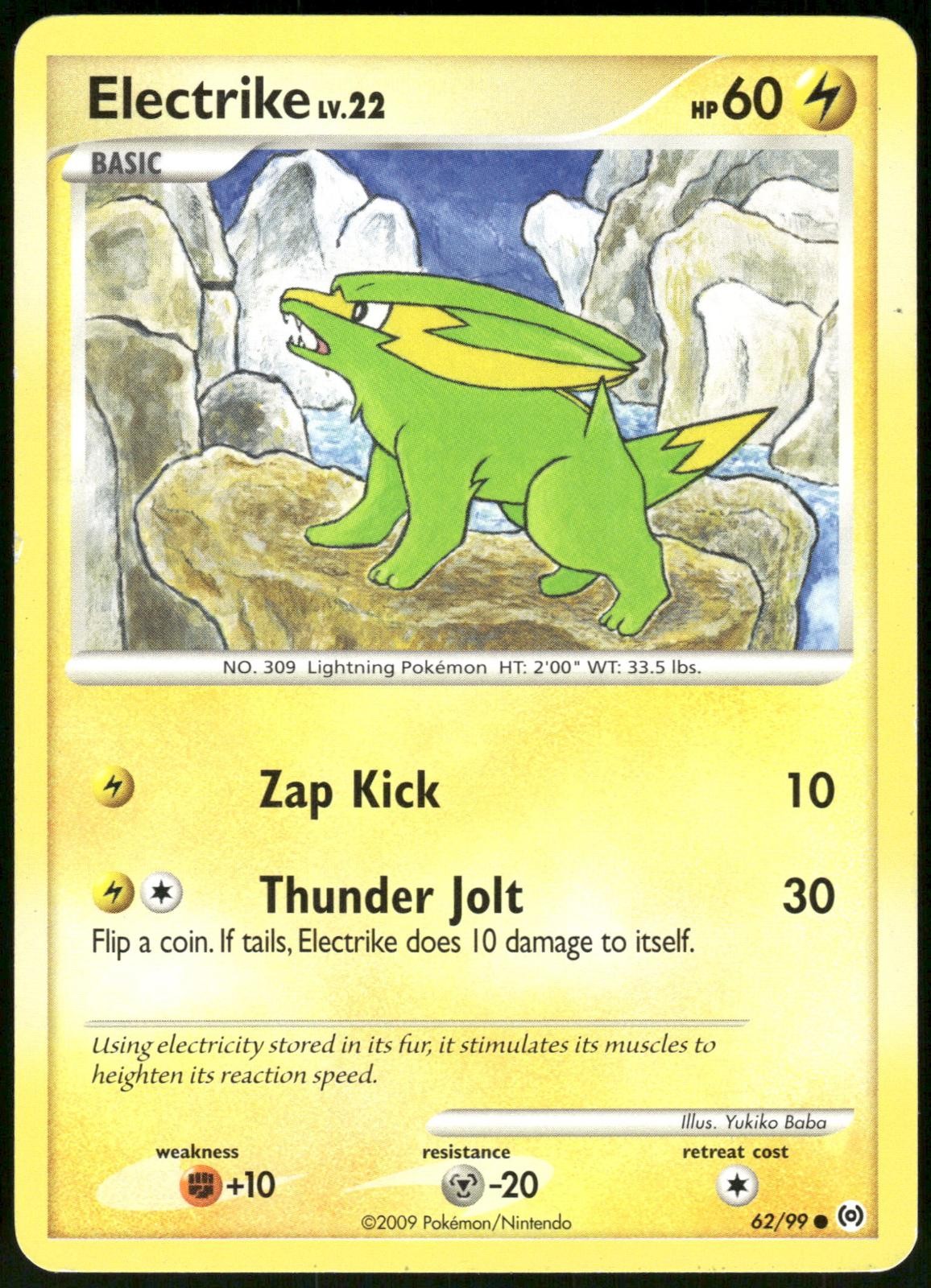 Electrike 62/99 Arceus Pokemon Card 2009 Lightly Played
