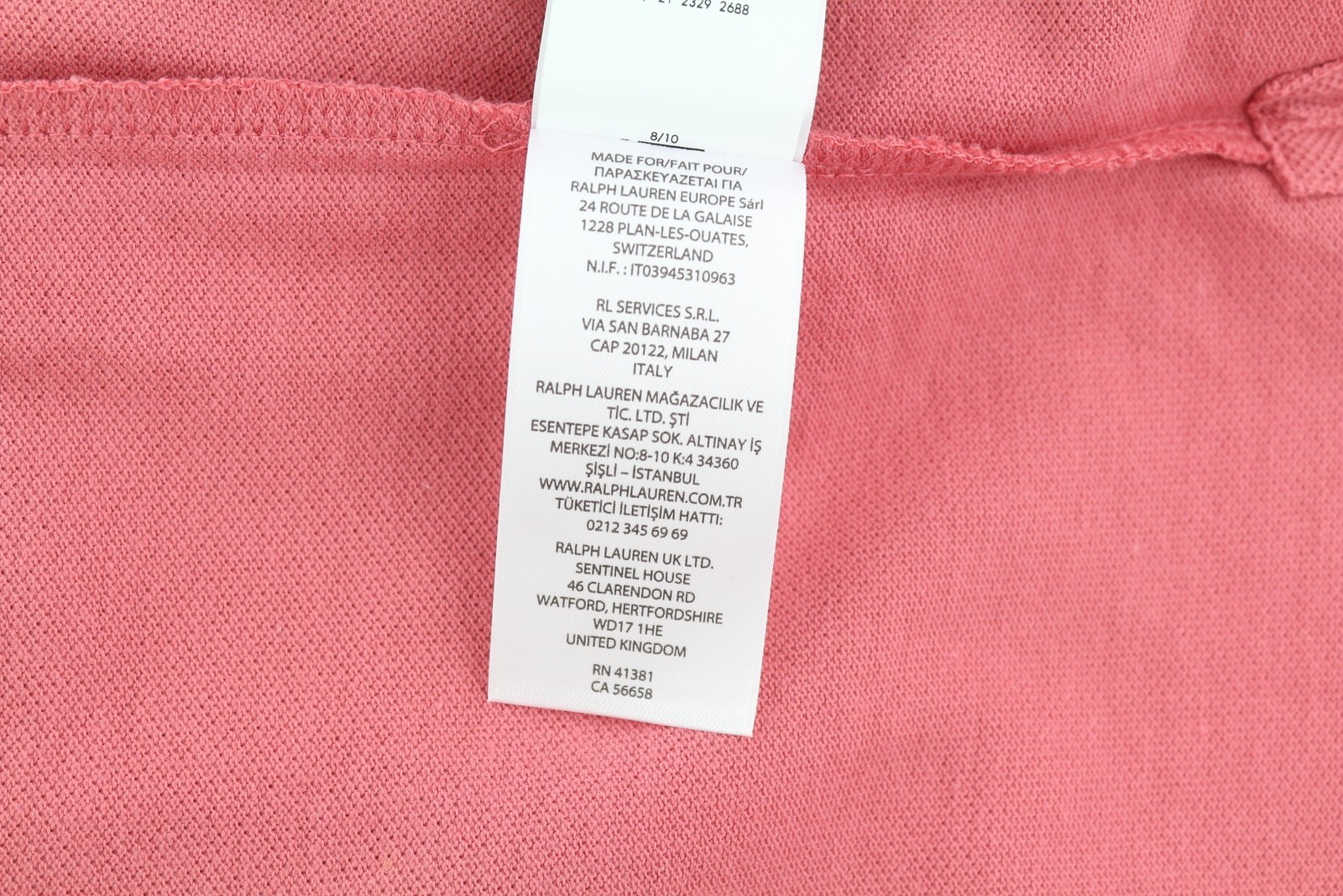 RALPH LAUREN Custom Slim Fit Men's T-Shirt S Red Polo Short Sleeve RRP119 image 10