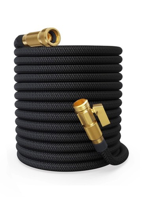 #ad 100FT Expandable Garden Hose Heavy Duty Brass Fittings Shut Off Valve $22.99