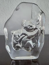 Vintage Lead Crystal Koala Bear Figurine Paper Weight Cristal d'Arques France