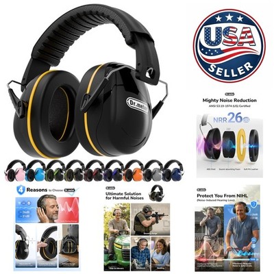 31dB Noise Reduction Ear Muffs for Kids & Adults - Hearing Protection Headphones