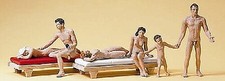 Preiser Recreation Nude Bathers with 2 Lounges - Model Railroad Figures - HO