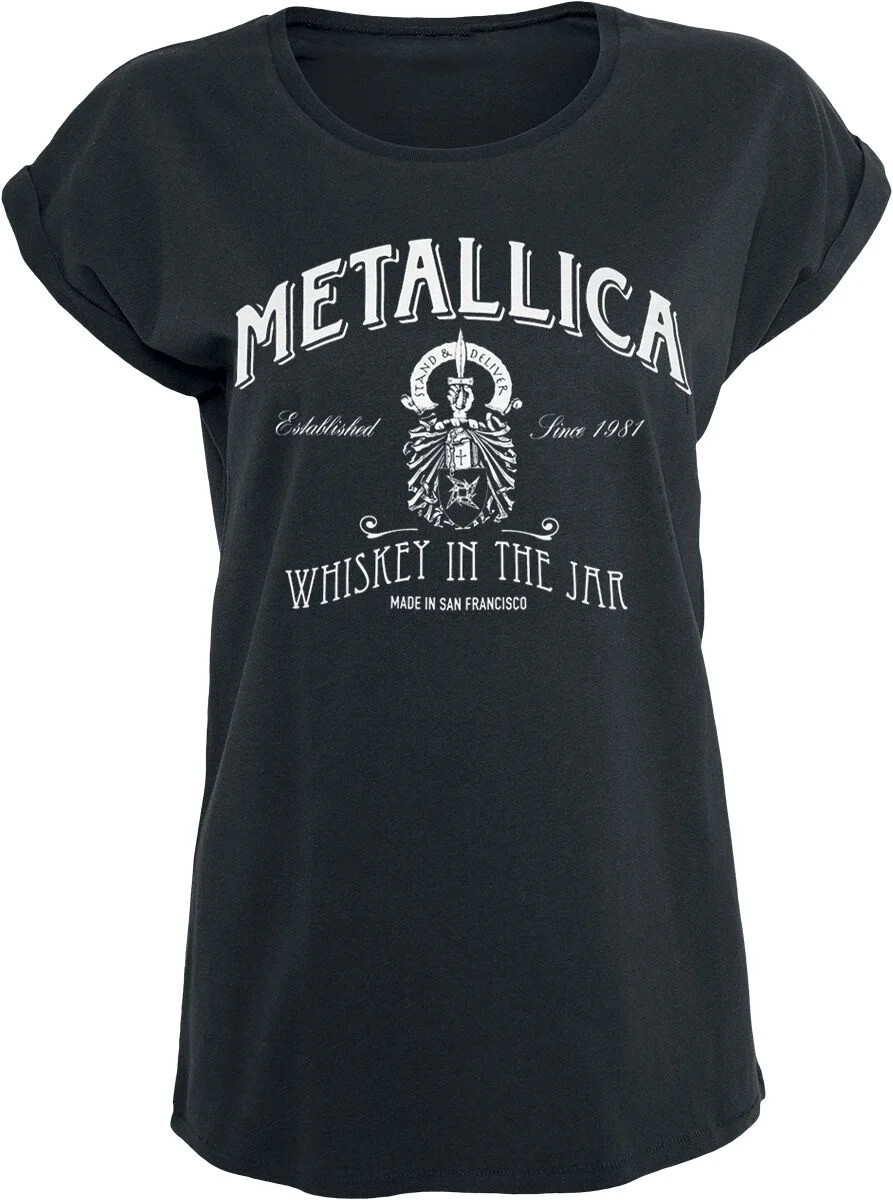 Metallica T-Shirt Damen Whiskey In the Jar schwarz Band-Merch, Bands
