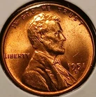 1951-D/D Lincoln Cent #1 Nice B.U. Coneca RPM-009