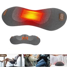 Heated Lumbar Support Pillow Massager Back Pain Relief Memory Foam Vibration