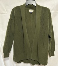Universal Thread Women's Olive Green Cardigan Open Front Sweater Size Small