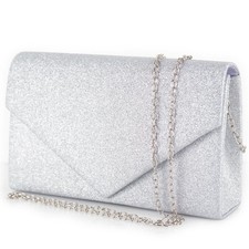 Pochette argento cerimonia da sera donna clutch argentata borsetta borsa piccola
