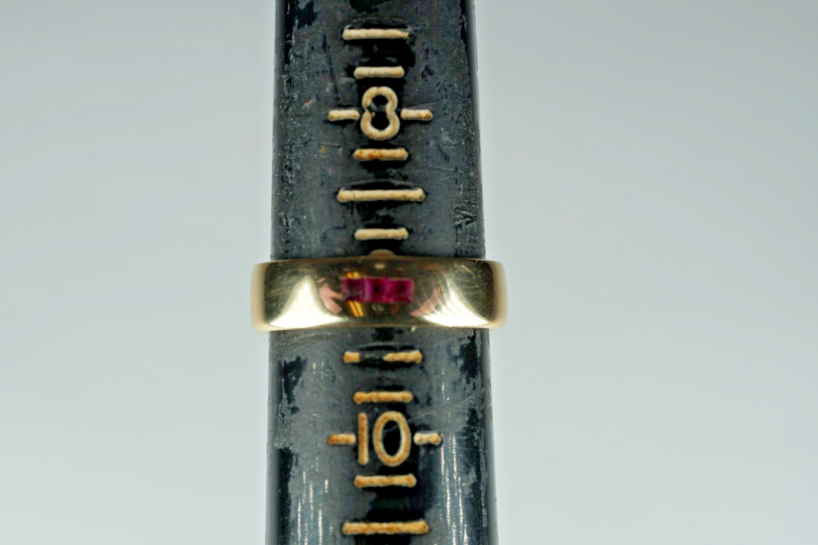BESPOKE 14K Yellow Gold RUBY Ring MID-CENTURY MOD… - image 7