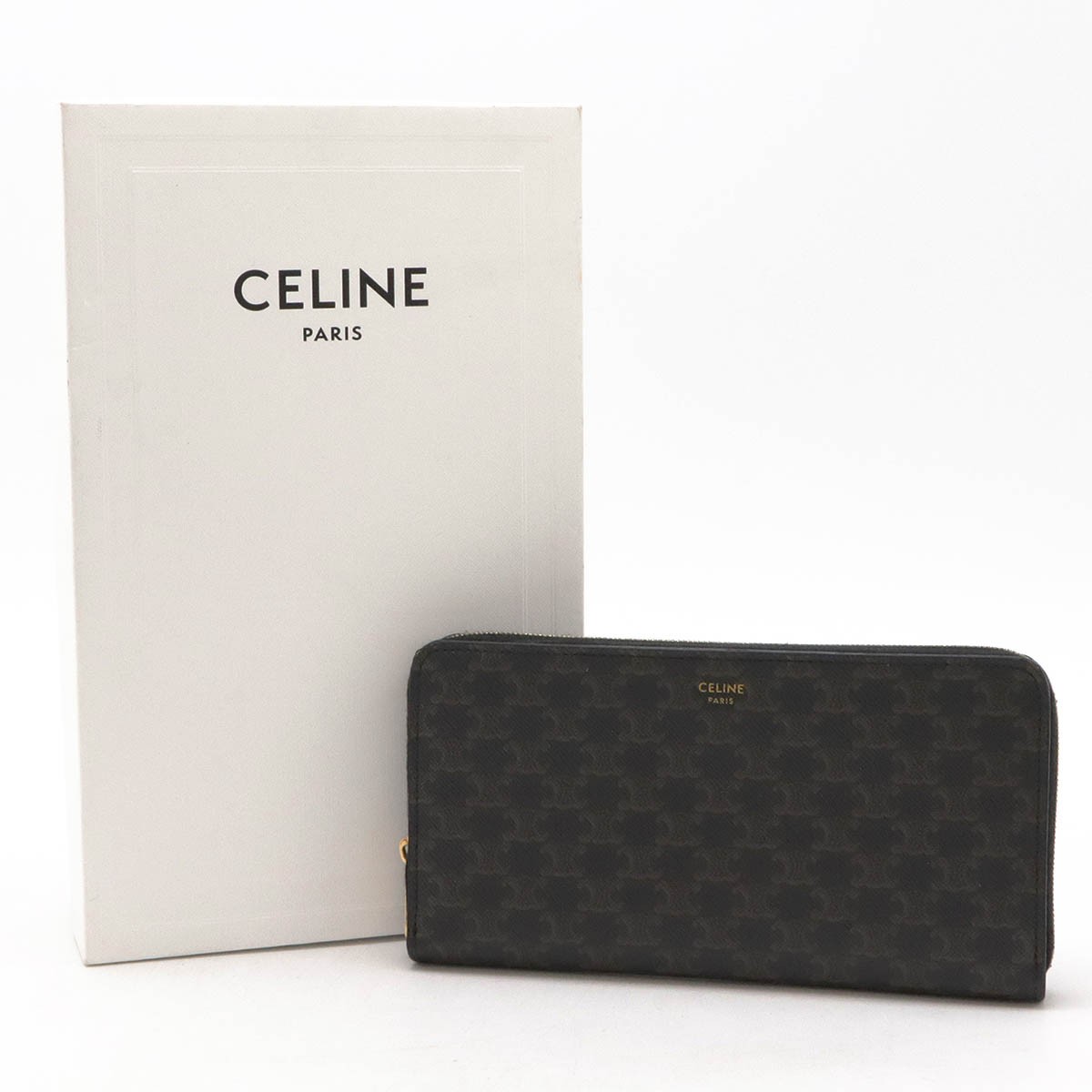 ☆CELINE☆直営店買付☆上品 Large Zip Wallet☆CUIR TRIOMPHE☆ LARGE ZIPPED WALLET CUIR TRIOMPHE IN SMOOTH CALFSKIN - TAN
