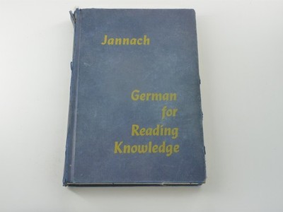 Jannach German for Reading Knowledge Textbook 1961 American Book Company