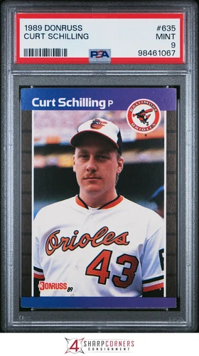 1989 DONRUSS #635 CURT SCHILLING RC ORIOLES PSA 9