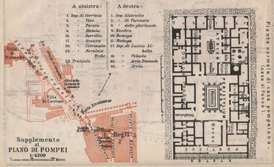 POMPEII. Strada dei Sepolcri. Pompeian house. Casa di Pansa floor plan 1912 map