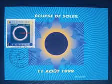 Carte Premier Jour Timbre Éclipse De Soleil N° 3261 Oblitéré Paris 1999