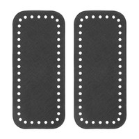 2 StüCk Leder-Taschenboden FüR Crochet, 7 X 3 Zoll Mit LöChern, Schwarz