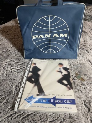 ''Catch Me If You Can'' Movie Prize Bundle. Book, Pan-Am flight bag and pin MINT