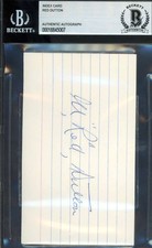 Red Dutton Beckett BAS Signed 3x5 Index Card Hockey HOF Autographed