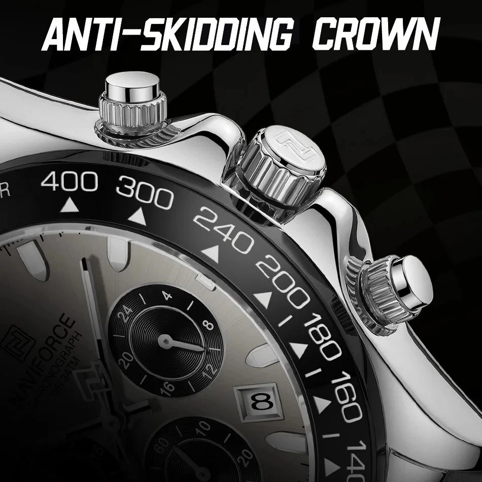 45MM NAVIFORCE Luxury Quartz Diver Watch Men Silicone Waterproof Luminous NEW - Image 4 of 4