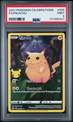 2021 POKEMON CELEBRATIONS #005 FULL ART/PIKACHU PSA 9