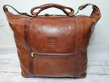 Valentina In Pell Made In Italy Leather Satchel Shoulder Saddle Bag Brown