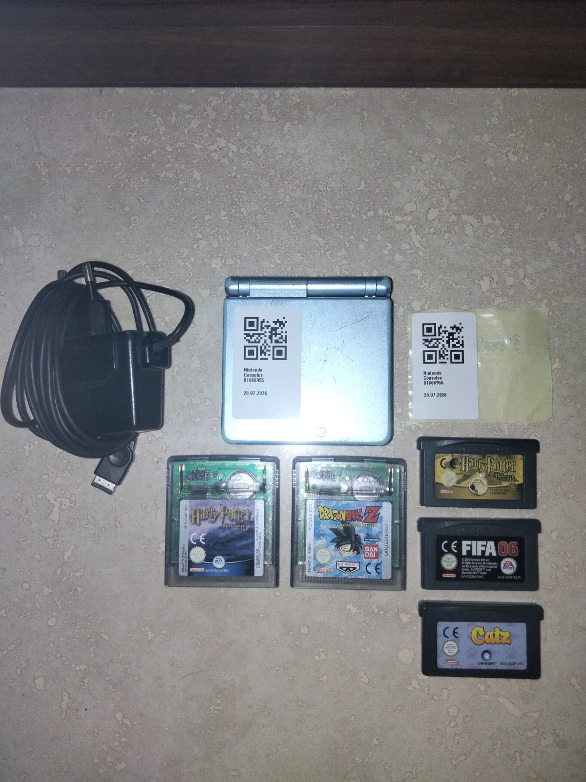 Nintendo Game Boy Advance Sp Con 5 Giochi Caricabatterie Originale
