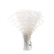 100 String Imitation Pearl Flower Bouquet Sticks - 4MM ABS Pearls Beaded Wire...