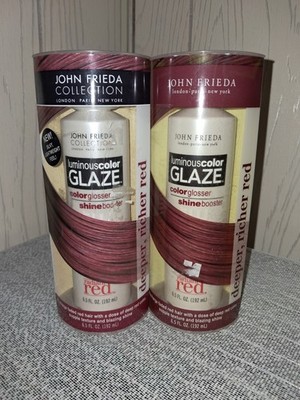 2x John Frieda Luminous Color Glaze 6.5 FL Oz each Radiant Red New sealed 
