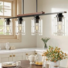 Dining Room Light Fixture Over Table Kitchen Island Lighting 4-Light Black