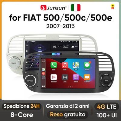 JUNSUN FIAT 500 GPS AUTORADIO Android 14 WLAN Carplay Android Auto Online Radio