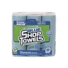 330 Blue Shop Towels Heavy-Duty Cleaning Wipes Absorbent Disposable 6-Pack