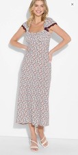 Women's Flutter Cap Sleeve Maxi A-Line Dress - Wild Fable  Off-White Floral Med