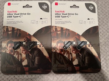 LOT OF 4 SanDisk SDDDC3 128/512 GB Ultra Dual Drive Go USB Type-C Flash Drive