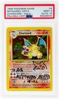 🔥 1999 POKEMON BASE SET Mitsuhiro Ari SIGNED #4 CHARIZARD-HOLO PSA 9 AUTO 10🔥