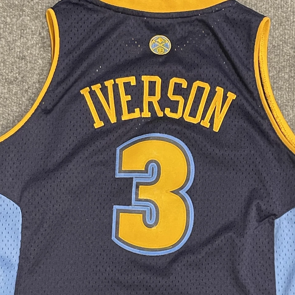 Camiseta Retro 2006-10 Alt Denver Nuggets Allen Iverson #3 Juvenil M Azul Adidas Foto 4 de 4