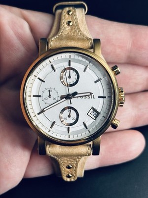 Fossil Boyfriend chronograph gold dial gold watch Fossil Women main image 2