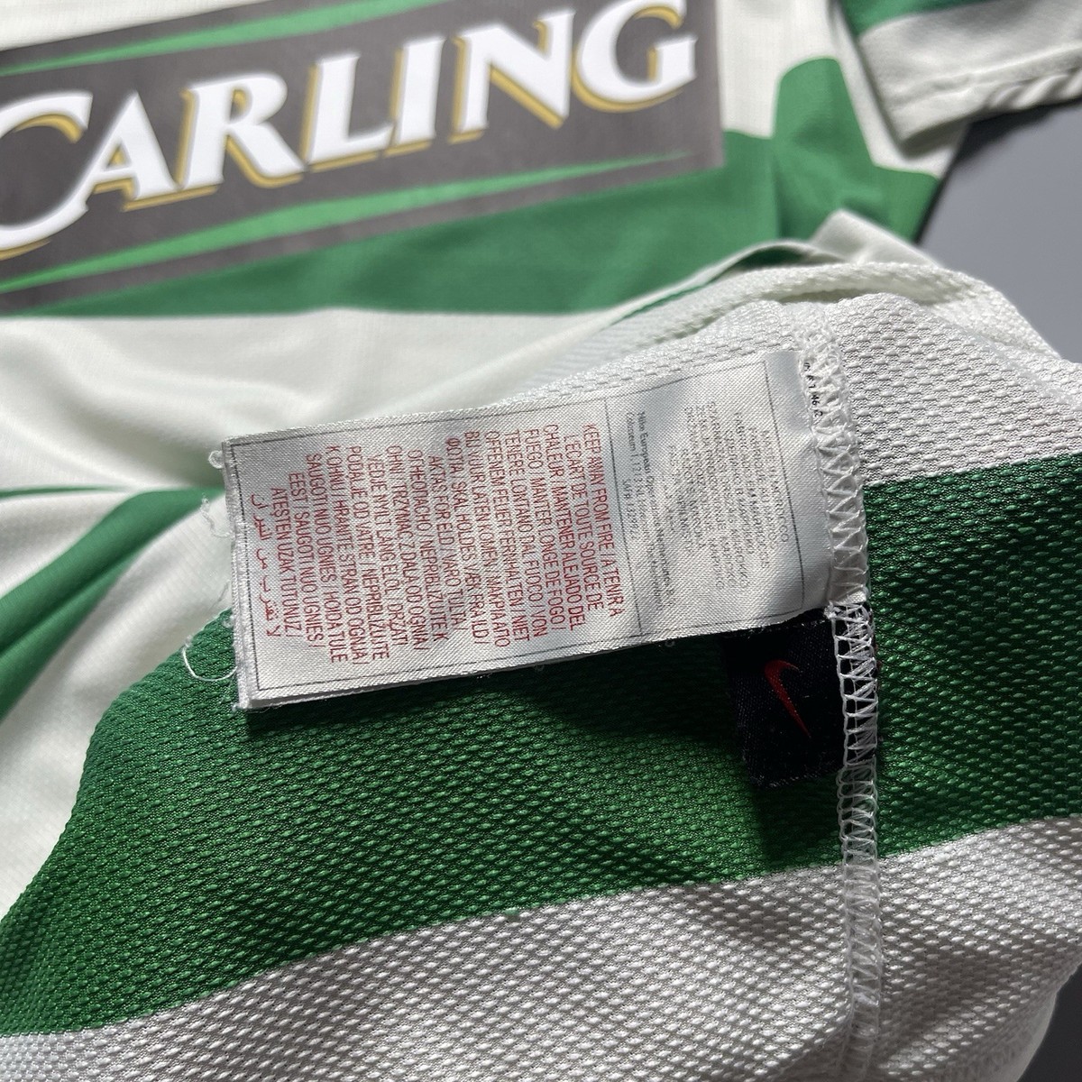 Celtic FC 緑白ストライプシャツ CARLING CELTIC NIKE 2007/2008 FOOTBALL HOME JERSEY #25 NAKAMURA SIZE “S