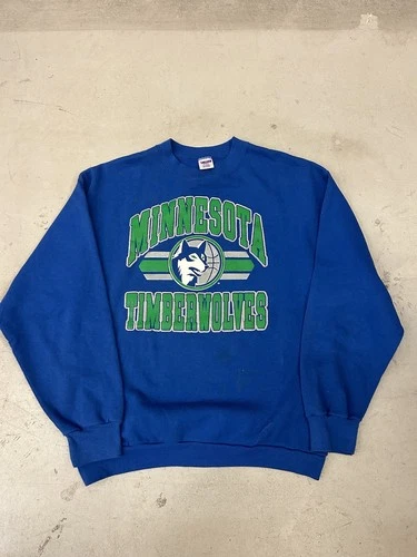 Vintage Trench Minnesota Timberwolves Crewneck Sweatshirt Size XL 90s NBA