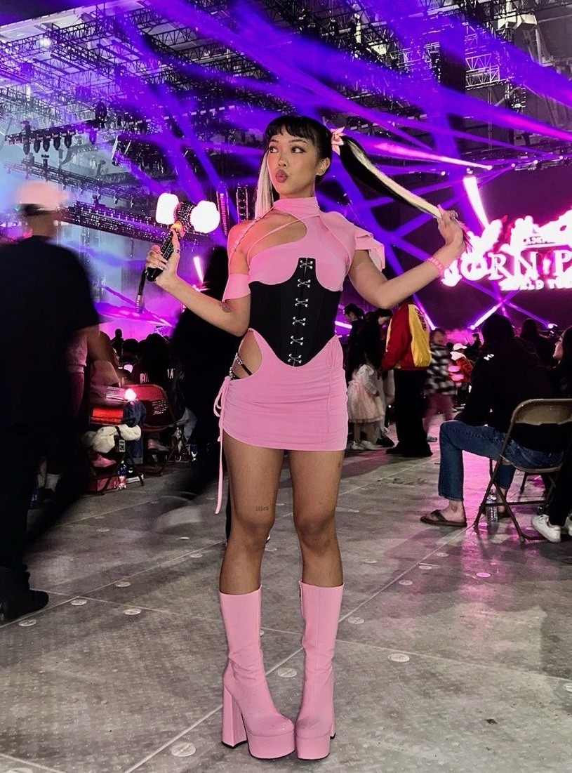 I.AM.GIA Pink One Shoulder Cut-Out Mini Dress