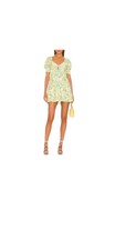 Alice + Olivia Kristie Puff Sleeve Floral Mini Dress Size 12