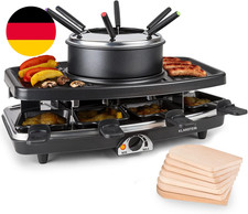 Klarstein 3-In-1 Raclette Fondue Kombi Und Grill, 1100W - Set Mit Steinplatte, E