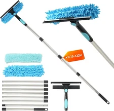 122'' Window Washing Kit with Extension Pole, 2-in-1 122'', Blue 