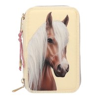 Depesche 3-Fach Federtasche Miss Melody Pferdekopf Applikation