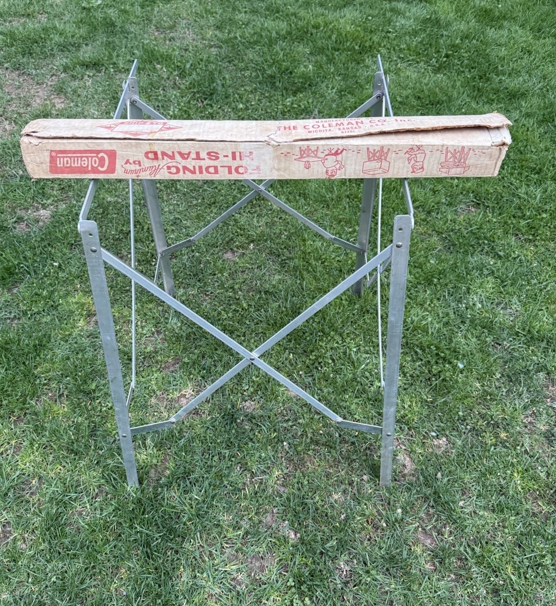 1960's Vintage Coleman Alum. Folding Hi-Stand for Stove or Cooler